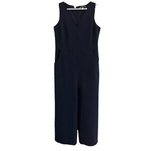 KARL LAGERFELD WOMENS ROMPER SIZE 12 BLUE V NECK‎ CLASSY ELEGANT JUMP SUIT